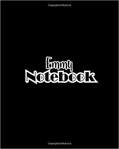 okumak Emmy Notebook: 100 Sheet 8x10 inches for Notes, Plan, Memo, for Girls, Woman, Children and Initial name on Matte Black Cover