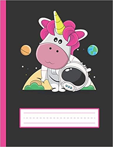 okumak Cute Astronaut Unicorn - Astronaut Primary Story Journal To Write And Draw For Grades K-2 Kids: Standard Size, Dotted Midline, Blank Handwriting Practice Paper With Picture Space For Girls, Boys