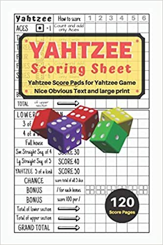 okumak Yahtzee Scoring Sheet: V.11 Yahtzee Score Pads for Yahtzee Game Nice Obvious Text Small print Yahtzee Score Sheets 6 by 9 inch