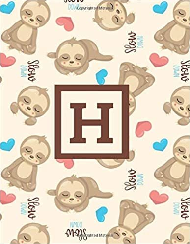okumak H: Letter Monogrammed Daily Planner January 2020 - December 2020 Appointment Book Day Schedule - Cute Funny Sloth (8.5&quot;x11&quot;)