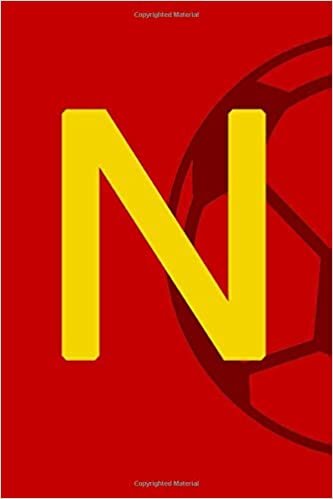 okumak N: Football Initial Monogram Letter N RED College Ruled Notebook Customized Medium Lined Journal &amp; Diary for Boys 15.24 x 22.86 cm 120 Pages