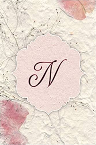 okumak N: Flower Petal Journal, Monogram Initial Letter N Lined Diary Notebook