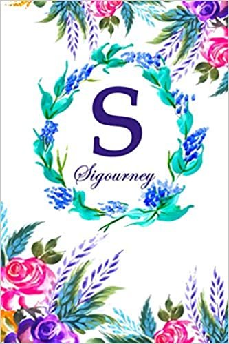 okumak S: Sigourney: Sigourney Monogrammed Personalised Custom Name Daily Planner / Organiser / To Do List - 6x9 - Letter S Monogram - White Floral Water Colour Theme