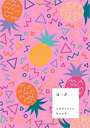 okumak A-Z Address Book: A5 Medium Notebook for Contact and Birthday | Journal with Alphabet Index | Geometric Pineapple Cover Design | Pink