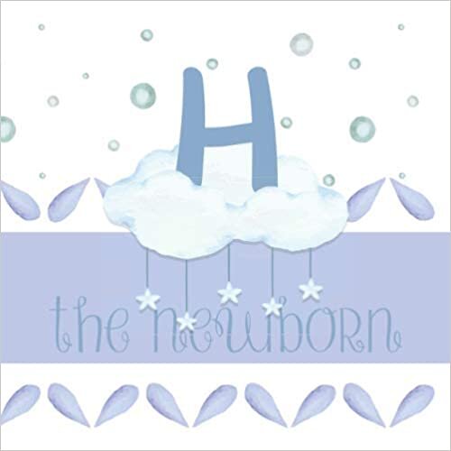 okumak H the newborn: Monogram baby shower guest book. Adorable blue guest book with the first letter of your baby&#39;s name. Great for a baby boy.