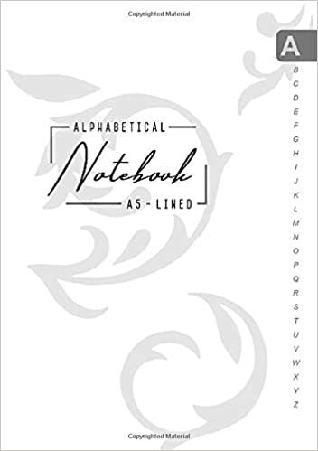 okumak Alphabetical Notebook A5: Medium Lined-Journal Organizer with A-Z Tabs Printed | Smart Baroque Design White