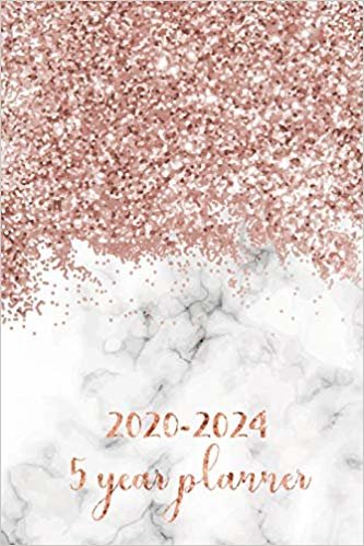 5 Year Planner 2020-2024: Pocket Monthly Schedule Organizer, Agenda Planner For The Next Five Years, 60 Months Calendar, Appointment Notebook with Glitter marble cover