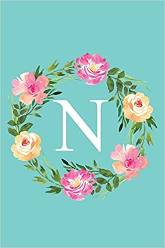 okumak N: Monogram Initial Letter N Composition Notebook Journal for Girls and Women (Floral Notebook)