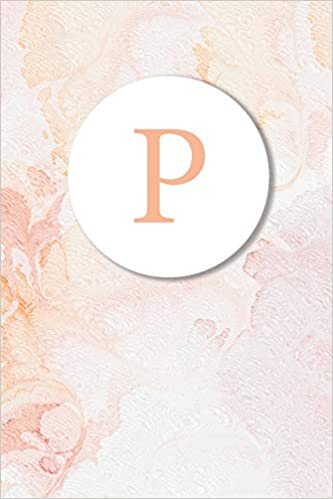 okumak P: Pink Marble Monogram Sketchbook | 110 Sketchbook Pages (6 x 9) | Floral Watercolor Monogram Sketch Notebook | Personalized Initial Letter Journal | Monogramed Sketchbook