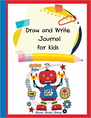 okumak Draw and Write Journal for Kids: Early Creative Story Book for Kids, Grades K-2, Robot design, Primary Composition Notebook, Robot Dotted Midline and Picture Space(110 pages 8.5&quot; x 11&quot;)