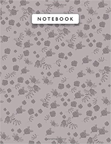 okumak Notebook Black Shadows Color Mini Vintage Rose Flowers Patterns Cover Lined Journal: A4, College, Work List, 21.59 x 27.94 cm, 110 Pages, Journal, 8.5 x 11 inch, Wedding, Planning, Monthly