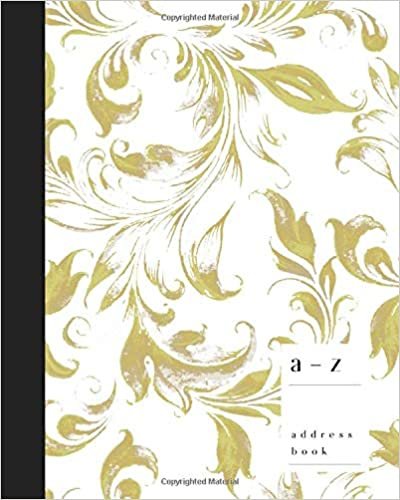 okumak A-Z Address Book: 8x10 Large Notebook for Contact and Birthday | Journal with Alphabet Index | Art Decorative Floral Cover Design | White