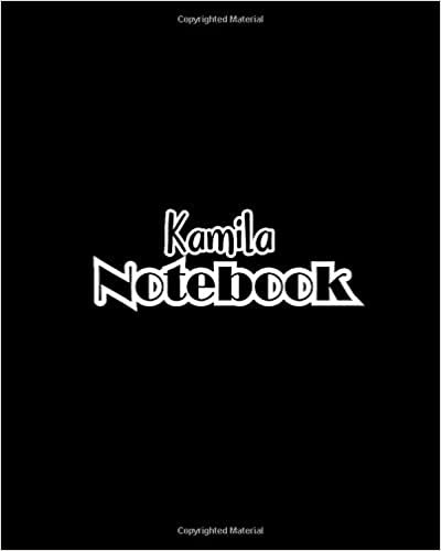 okumak Kamila Notebook: 100 Sheet 8x10 inches for Notes, Plan, Memo, for Girls, Woman, Children and Initial name on Matte Black Cover