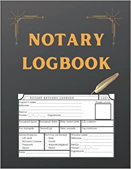 Notary Logbook: Notary Journal & Log book