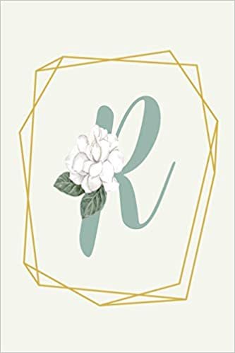 okumak R: Floral Calligraphy Monogram Journal Geometric Golden Line Minimal Frame Undated Lined 6x9
