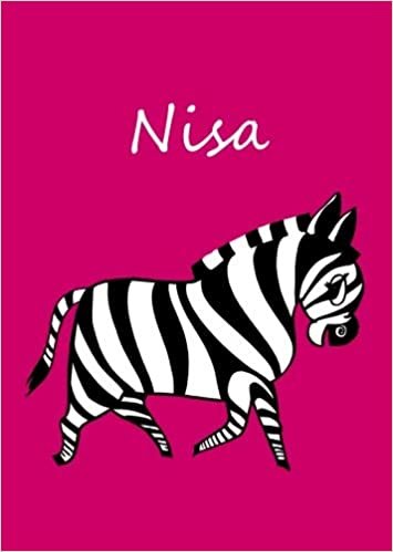 okumak Nisa: personalisiertes Malbuch / Notizbuch / Tagebuch - Zebra - A4 - blanko