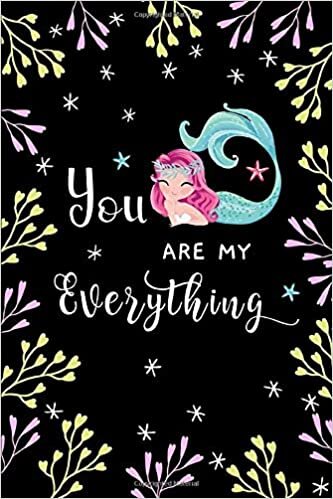 okumak You Are My Everything: 4x6 Password Notebook with A-Z Tabs | Mini Book Size | Floral Star Mermaid Design Black