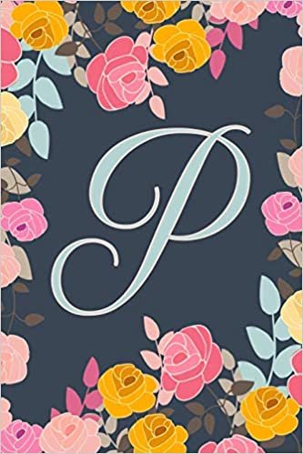 okumak P: Letter P Journal, Ditzy Flowers, Personalized Notebook Monogram Initial, 6 x 9