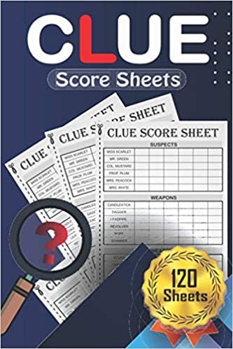 okumak Clue Score Sheets: 120 Score Pages Record Book for Scorekeeping, Clue Score Card Game, Compact Size (6 x 9 inches)...Blue Cover Design