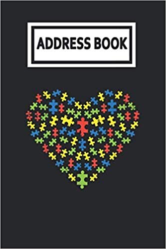 okumak Address Book: Puzzles Heart Love Autism Awareness Mom Dad Teacher Parents Telephone &amp; Contact Address Book with Alphabetical Tabs. Small Size 6x9 Organizer and Notes with A-Z Index for Women Men