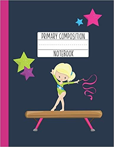 okumak Primary Composition Notebook: A Purple Gymnastics Primary Composition Notebook For Girls Grades K-2 Featuring Handwriting Lines | Blonde Girl Gifts