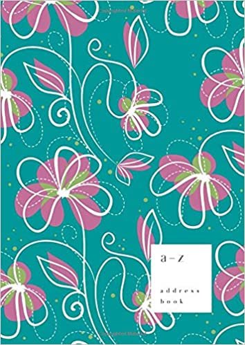 okumak A-Z Address Book: A4 Large Notebook for Contact and Birthday | Journal with Alphabet Index | Stylish Climbing Flower Design | Teal