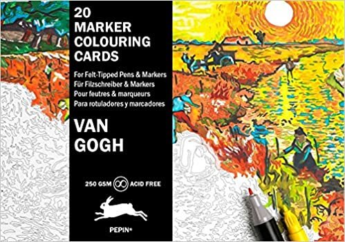 okumak Van Gogh: Marker Colouring Card Book (Multilingual Edition): 20 marker colouring cards