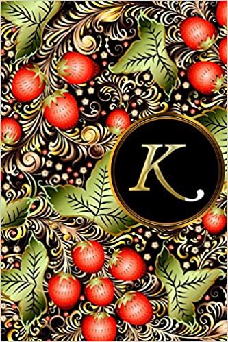 okumak K: Initial Monogram Lined Letter Notebook, Journal &amp; Diary for Writing &amp; Note Taking for Girls and Women - Gold and Floral