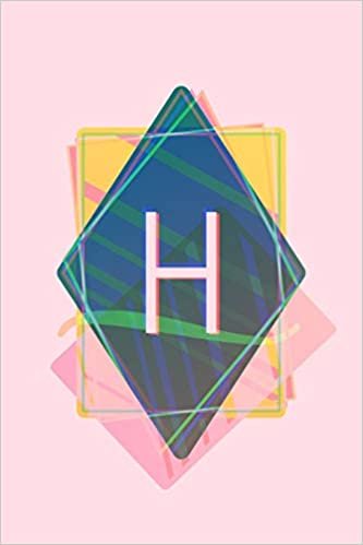okumak H: Pink Pastel Vaporwave Aesthetic Monogram Journal / Composition Notebook with Initial - 6” x 9” - College Ruled / Lined