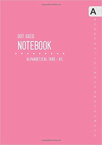 okumak Dot Grid Notebook Alphabetical Tabs A5: Medium Journal Organizer with A-Z Index Sections | 5mm Dotted Pages | Smart Design Pink