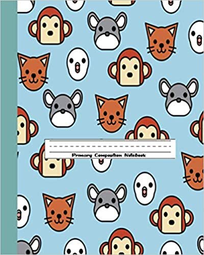 okumak primary composition notebook: Composition Notebook K-2 for Primary School Children, 50 Sheets, 100 Pages… Vector animals cover(Volume 64)