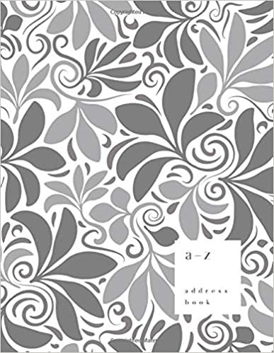 okumak A-Z Address Book: 8.5 x 11 Large Notebook for Contact and Birthday | Journal with Alphabet Index | Abstract Floral Background Design | White