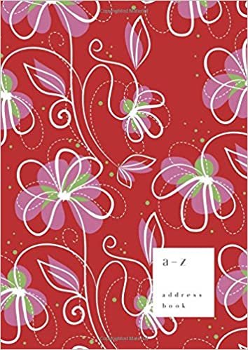 okumak A-Z Address Book: A4 Large Notebook for Contact and Birthday | Journal with Alphabet Index | Stylish Climbing Flower Design | Red