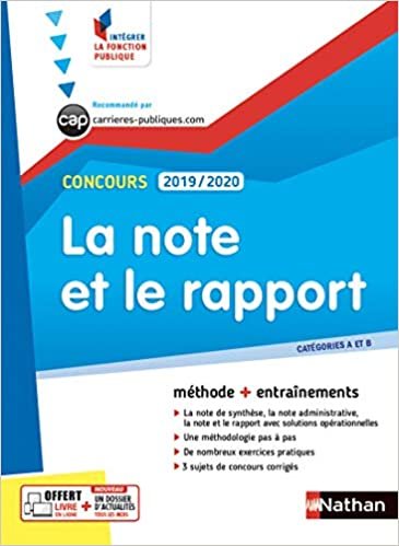 okumak La note et le rapport 2019/2020 - Catégories A et B - N° 26 - (Intégrer la fonction publique) - 2018 (CONCOURS ADMINISTRATIFS)