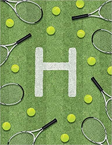 okumak H: Monogram tennis court sport theme composition notebook. Great gift for sports men, women, children and students. 100 College Ruled / Lined Pages 8.5 x 11 Book. Gloss finish.