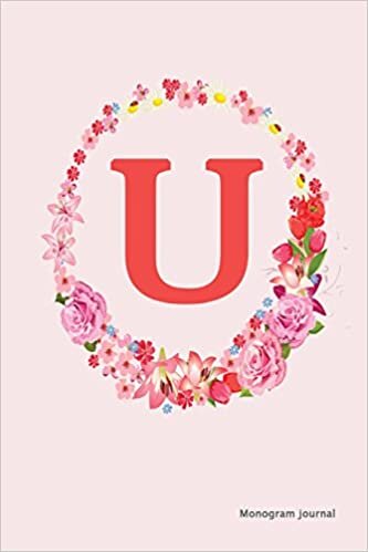 okumak Monogram Journal - Initial U (Pink Flower): 6&quot; x 9&quot;, Monogram Initial Lined Journal, Durable Cover,150 Pages For Writing, Notes (Journal,Notebook)