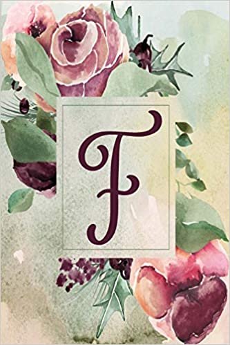 okumak F: Wine Green Floral 6”x9” Lined Notebook (Wine Green Floral 6”x9” Notebook Alphabet Series - Letter F)