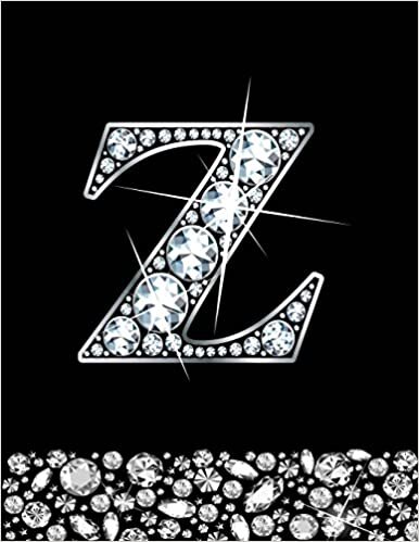 okumak Z: Letter Z Monogram Notebook/Journal For Writing 100 Lined Pages, Initial Z Monogram Gift Faux Diamonds Design