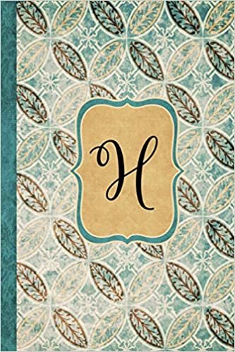 okumak H: Beautiful Monogram Journal H, Vintage Pattern Style with lined pages