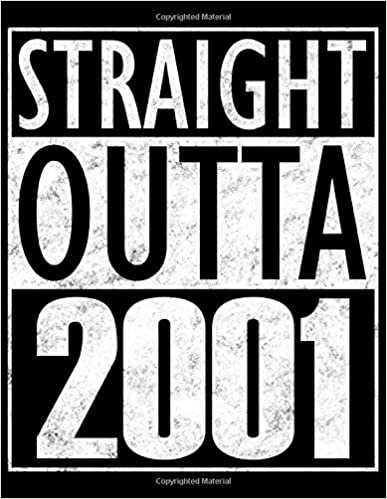 okumak Straight Outta 2001: Dotted Notebook - Large 8,5 x 11&quot; - 100 Pages - Funny Birthday Card Alternative - Black Cover