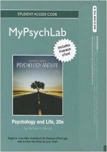 okumak MyPsychLab-Gerrig-Psychology and Life 20e