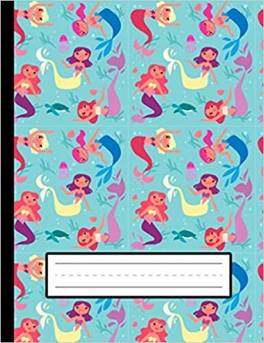 okumak Colorful Mermaids And Turtles - Mermaid Primary Story Journal To Write And Draw For Grades K-2 Kids: Standard Size, Dotted Midline, Blank Handwriting Practice Paper With Picture Space For Girls, Boys