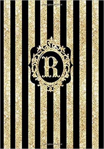okumak R: Gold and Black Glittery Cover, a Composition College Ruled Notebook Journal Diary Jotter Gift to write in for Her, Him, Women, Men, Ladies, Boys ... Pages Paperback: Volume 5 (Monogrammed Gifts)