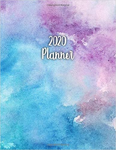 2020 Planner: Daily Weekly 2020 Planner, Organizer & Agenda with Inspirational Quotes, U.S. Holidays, To-Do’s, Vision Boards & Notes - Pretty Blue & Pink Watercolor Print تحميل