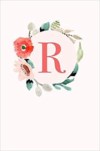 okumak R: 110 College-Lined Pages | Monogram Journal and Notebook with a Classic Light Pink Background of Vintage Floral Roses in a Watercolor Design | ... Journal | Monogramed Composition Notebook