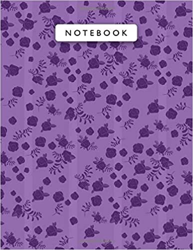 okumak Notebook Indigo Color Mini Vintage Rose Flowers Lines Patterns Cover Lined Journal: College, 110 Pages, Work List, 21.59 x 27.94 cm, Wedding, Monthly, A4, Planning, 8.5 x 11 inch, Journal