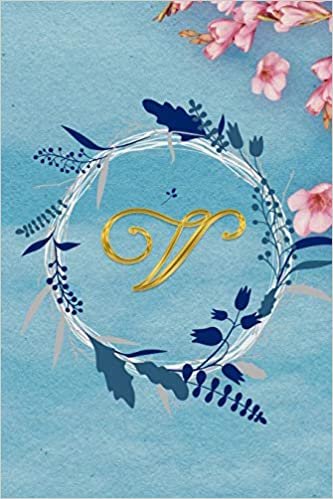 okumak V: Cute monogram Initial letter V notebook for women and girls - Floral Design