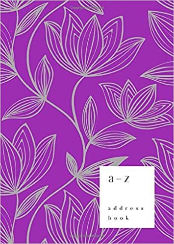 okumak A-Z Address Book: B6 Small Notebook for Contact and Birthday | Journal with Alphabet Index | Hand-Drawn Brush Hipster Cover Design | Purple