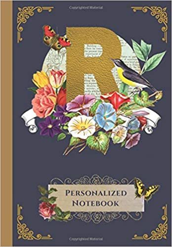 okumak R :: Personalized Notebook: The Personalized Initial Monogram Letter “R”, 6.69” x 9.61”, Blank Wide Ruled Line Notebook and Journal, Vintage Floral ... Monogram Letter Lined Notebook and Journal)