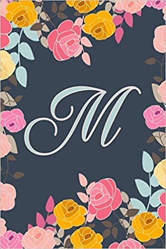 okumak M: Letter M Journal, Ditzy Flowers, Personalized Notebook Monogram Initial, 6 x 9
